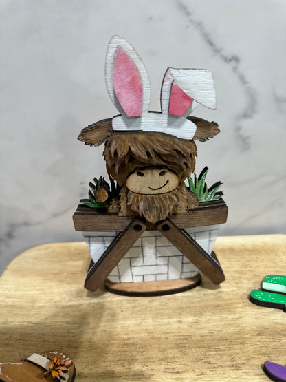 DIY Mini Highland Cow with basket