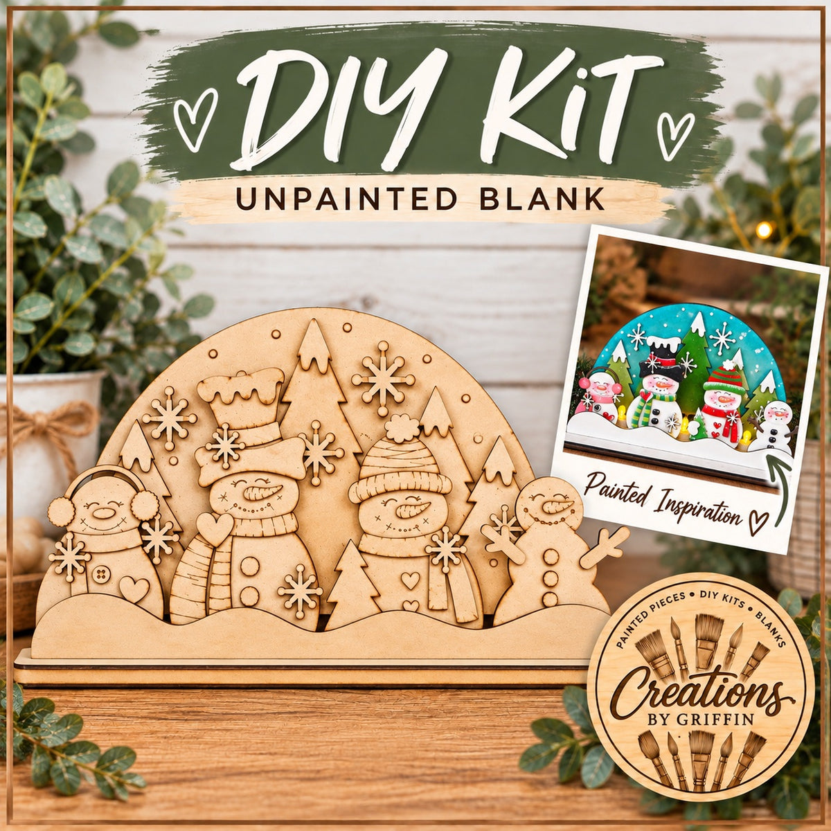 Winter Snowman Shelf Sitter - DIY MDF Blank