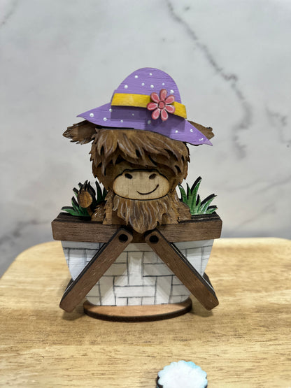 DIY Mini Highland Cow with basket