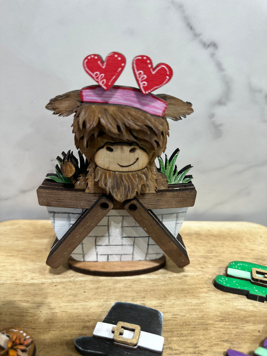 DIY Mini Highland Cow with basket